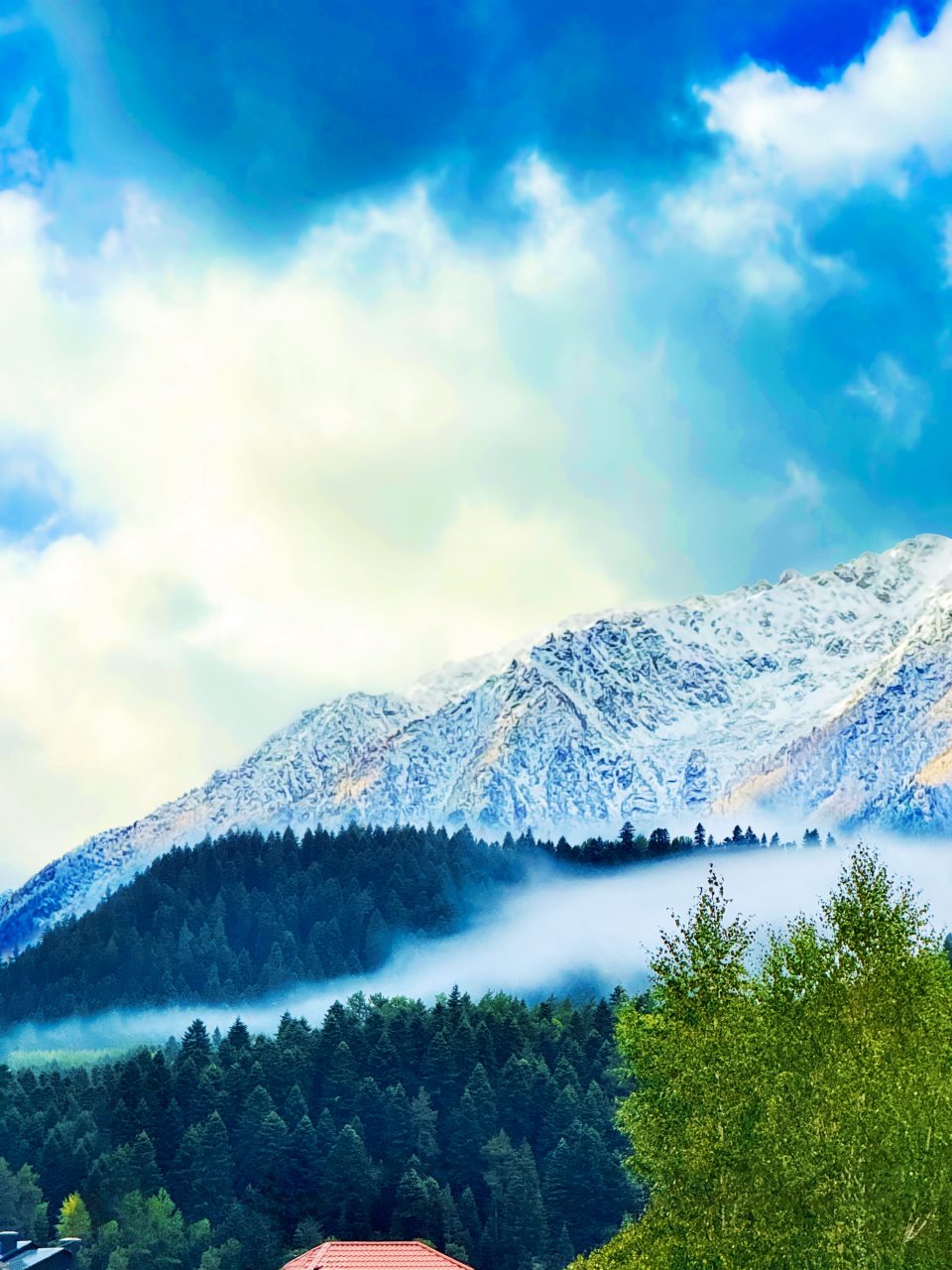 Номер (Трехкомнатный улучшенный комфорт с видом на горы | 3 этаж), Гостевой дом Hayat Haus