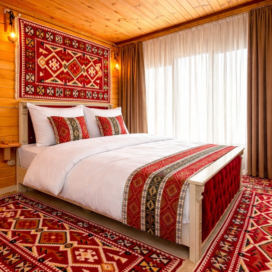 Двухместный (Стандарт с общей террасой и видом на горы | 2 этаж), Гостевой дом Hayat Haus