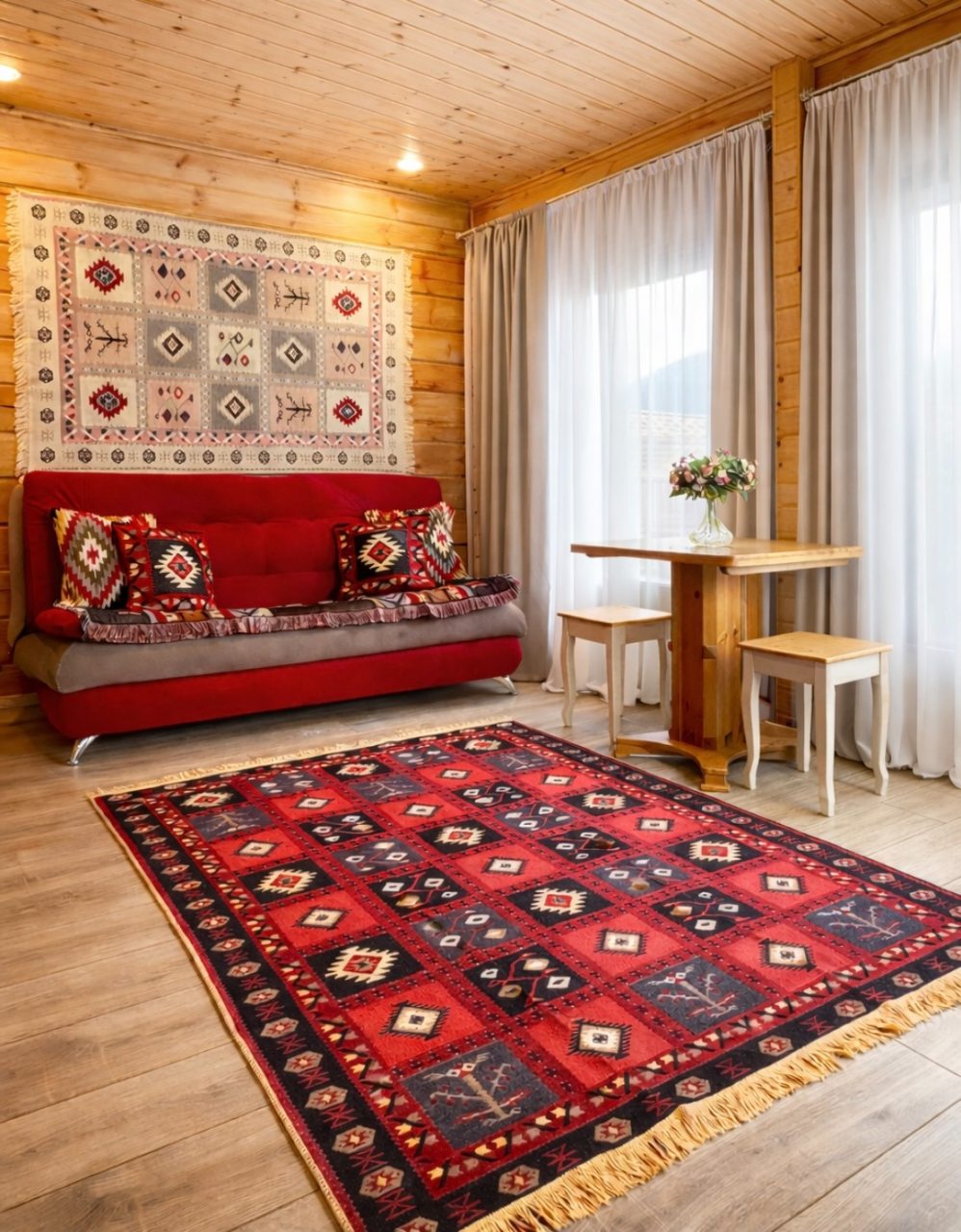 Апартаменты (Двухкомнатный комфорт с общей террасой и видом на горы | 2 этаж), Гостевой дом Hayat Haus