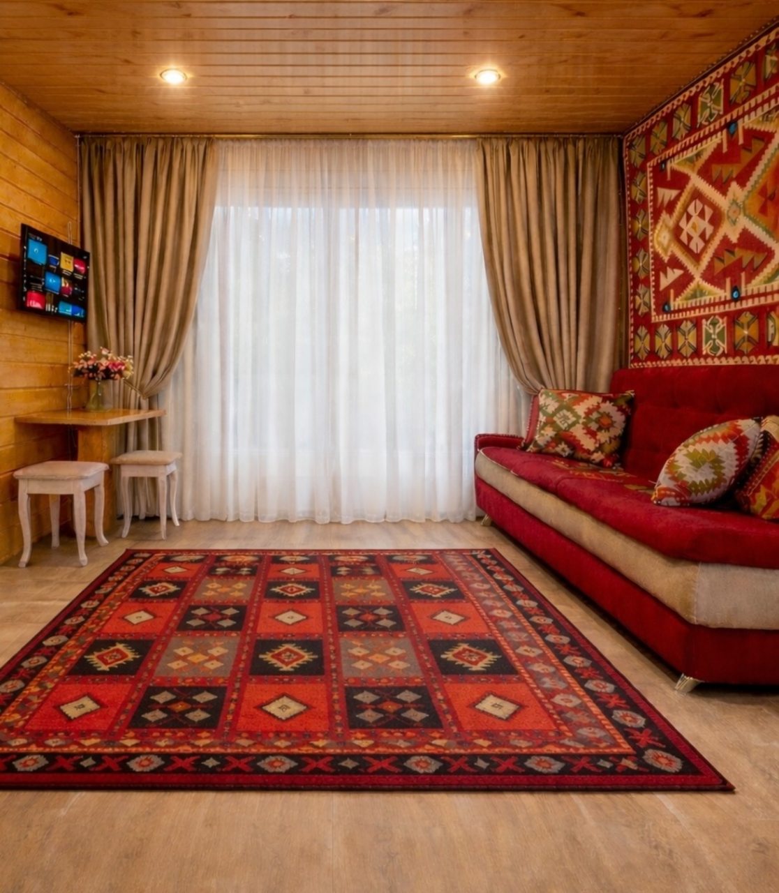 Номер (Трехкомнатный комфорт с общей террасой и видом на горы | 2 этаж), Гостевой дом Hayat Haus