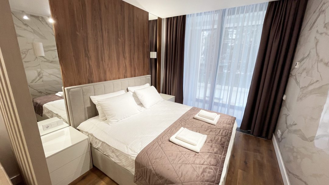 Четырехместный (Студия с 1 двуспальной кроватью) апарт-отеля Монтевиль by Adamand Resort, Сочи