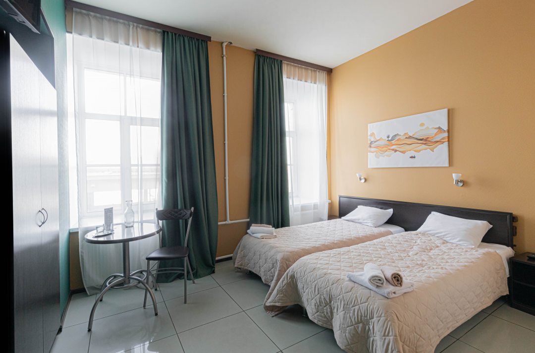 Двухместный (Двухместный номер стандарт две отдельные кровати) отеля Паруса на Спортивной, Санкт-Петербург