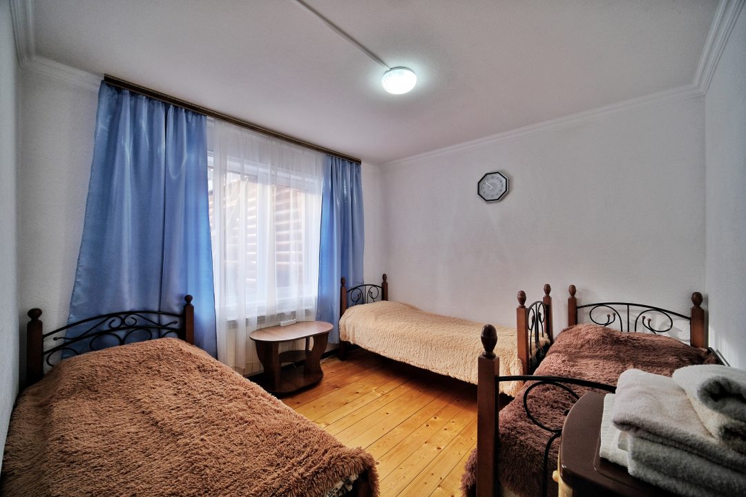 Трёхместный и более (3 местный номер с общей ванной комнатой с видом на горы) гостевого дома Архыз Сити Софийская поляна