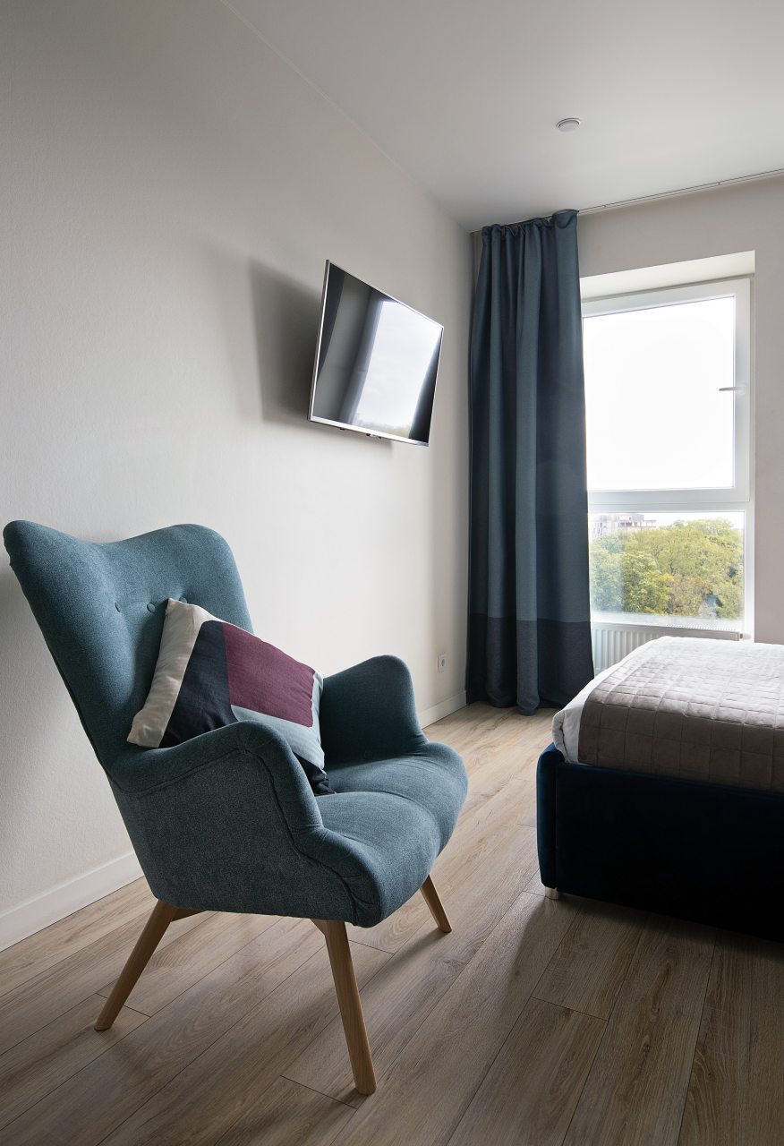 Двухместный (Комфортная студия с панорамными окнами (Синяя)), Апартаменты Pavlov на Уральской