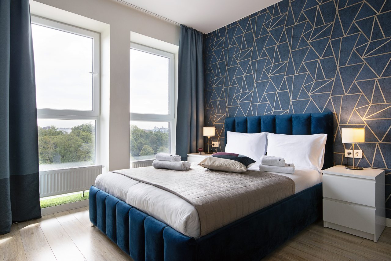 Двухместный (Комфортная студия с панорамными окнами (Синяя)), Апартаменты Pavlov на Уральской