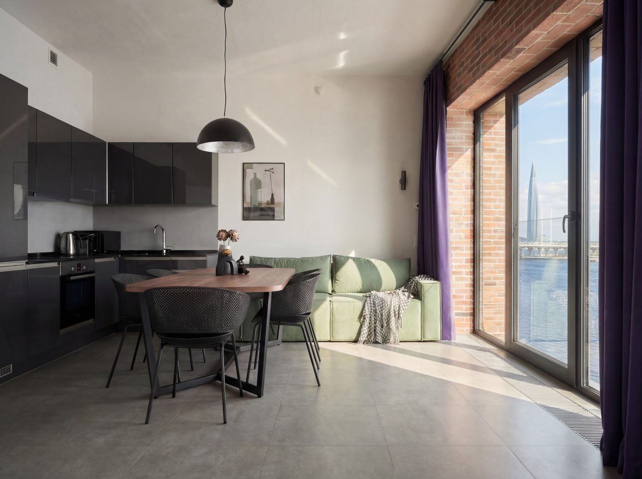 Апартаменты (Панорамные апартаменты с видом на Неву - 2 сп), Апарт-отель SV Loft Apartments
