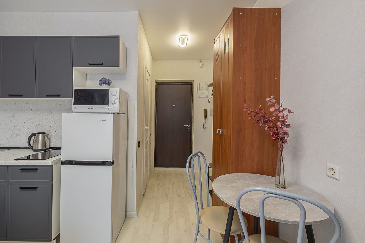 Квартира (Студия без балкона с кондиционером, ул.Бурнаковская, д.83 кв.100), Апартаменты Стрелка-гостевые квартиры