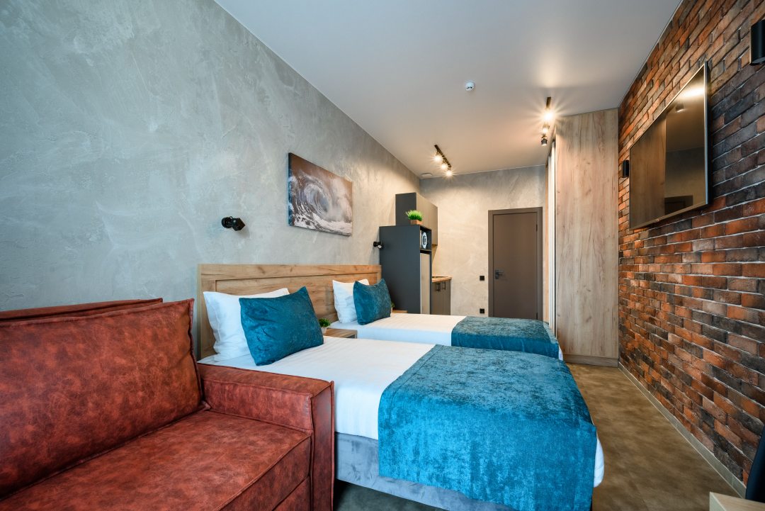 Апартаменты (Апартаменты Prestige с 1 двуспальной или 2 односпальными кроватями) апарт-отеля HiLoft Hotel, Сочи
