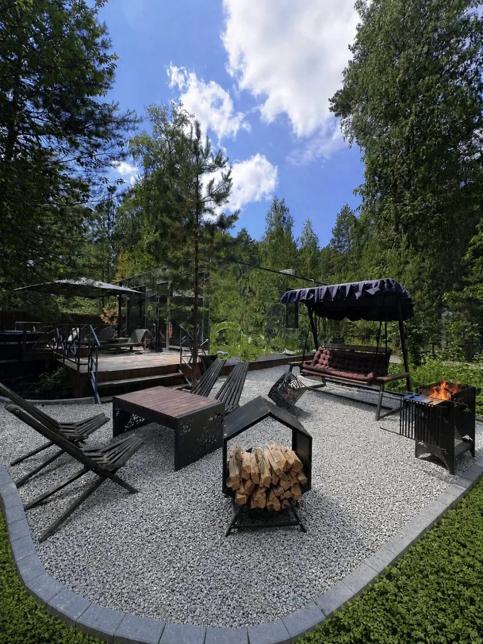 Коттедж (Zazerkalie с уличной теплой купелью и гидромассажем), База отдыха GEOMETRIKA Lounge hotel