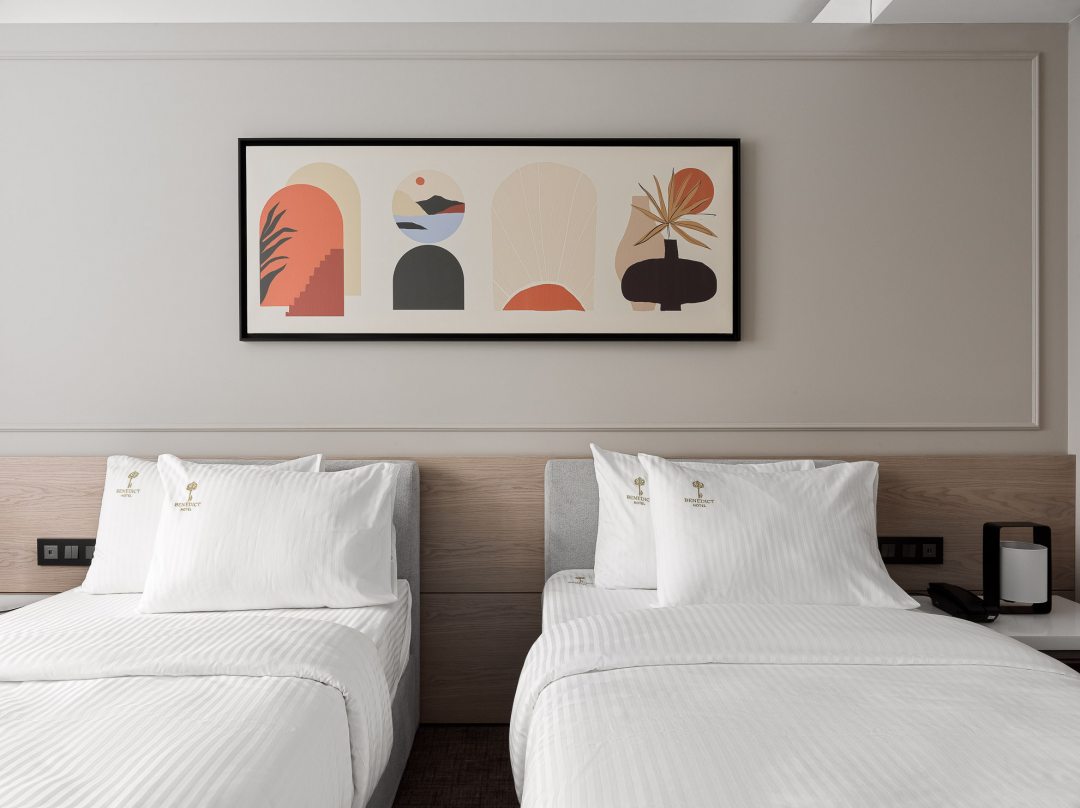 Двухместный (Стандартный номер с 2 односпальными кроватями) отеля Benedict Hotel&Spa, Зеленоград