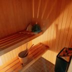 Финская сауна с аромо-маслами входит в стоимость проживания.