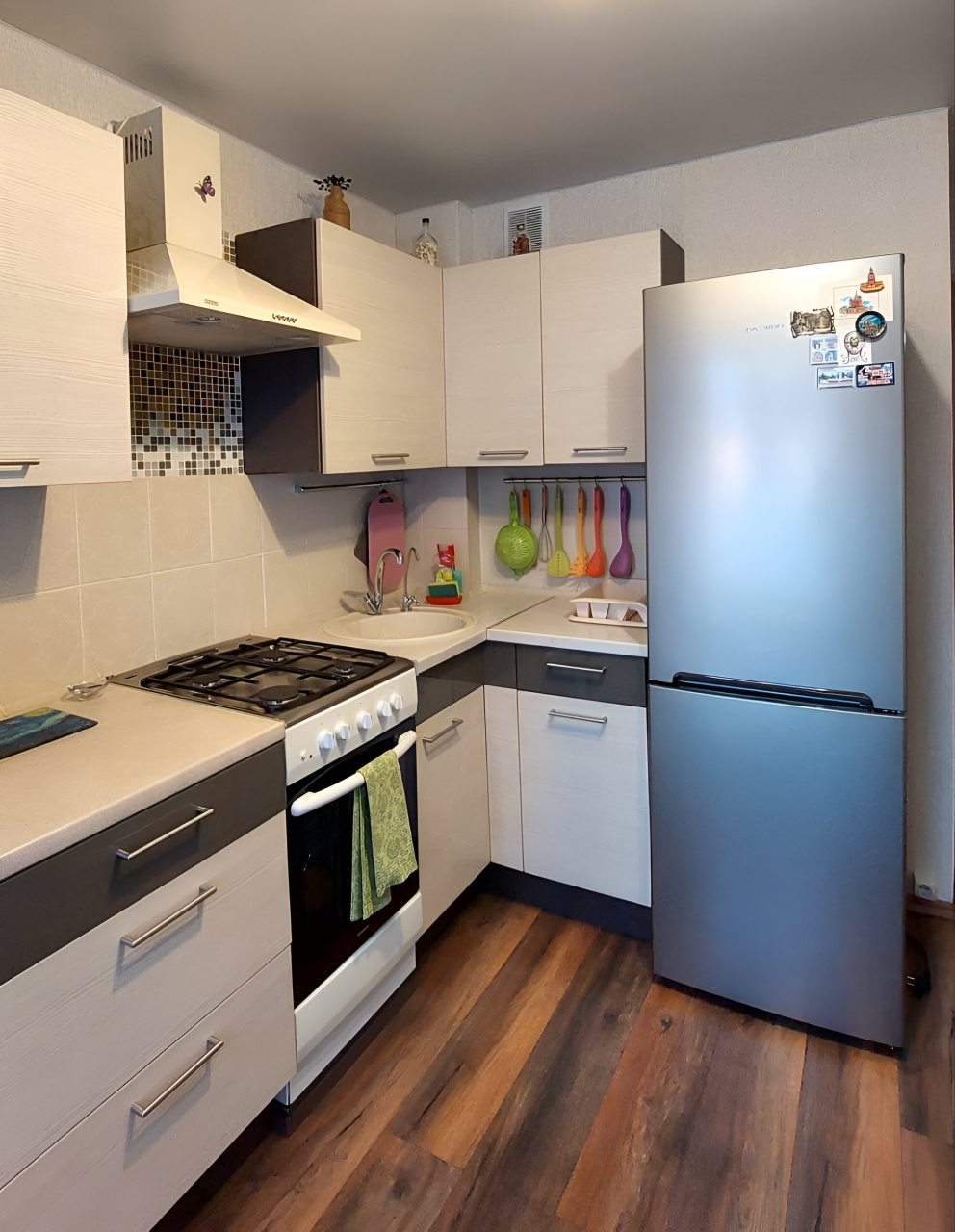 кухня (  мойка , холодильник )