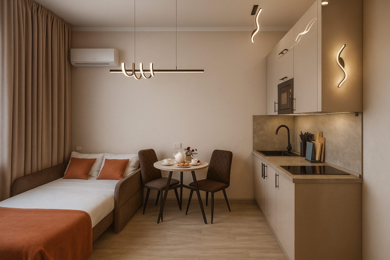 Двухместный (Комфорт Полуторный Диван), Апарт-отель Metro Rooms