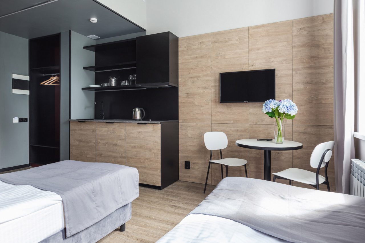 Двухместный (Улучшенный номер с одной двуспальной или двумя односпальными кроватями и мини-кухней), Отель Greenfeel