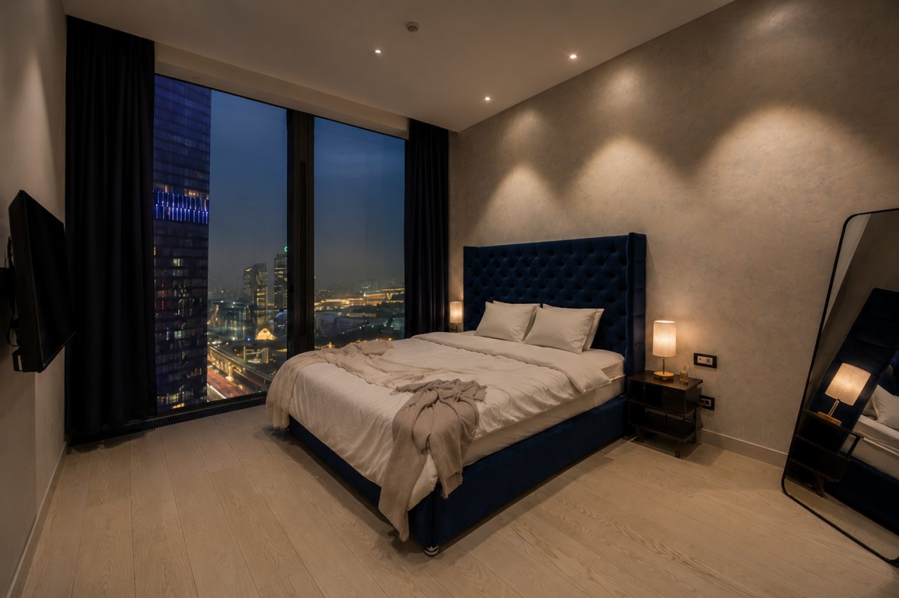 Апартаменты (Двухкомнатный люкс 36 этаж 92 м² ЖК «Neva Towers»), Апарт-отель InPremium