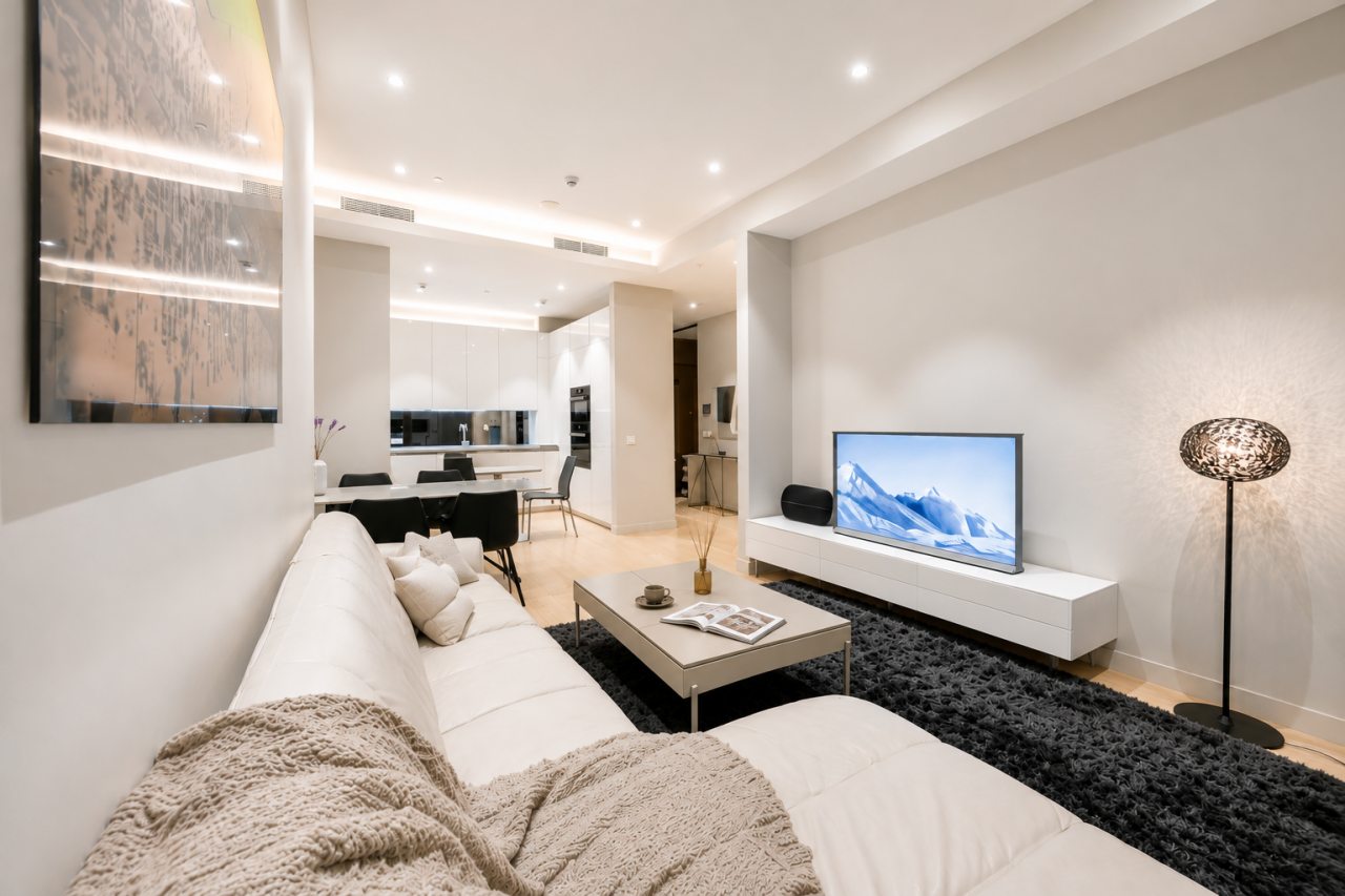 Апартаменты (Трёхкомнатный люкс 38 этаж 100 м² ЖК «Neva Towers»), Апарт-отель InPremium