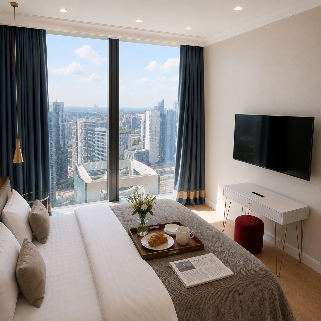 Апартаменты (Двухкомнатный Люкс 40 этаж 91 м² ЖК «Neva Towers»), Апарт-отель InPremium