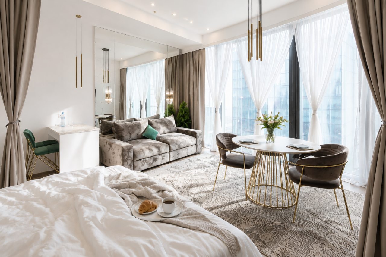 Апартаменты (Однокомнатный Люкс 62 этаж 50м² ЖК «Neva Towers»), Апарт-отель InPremium