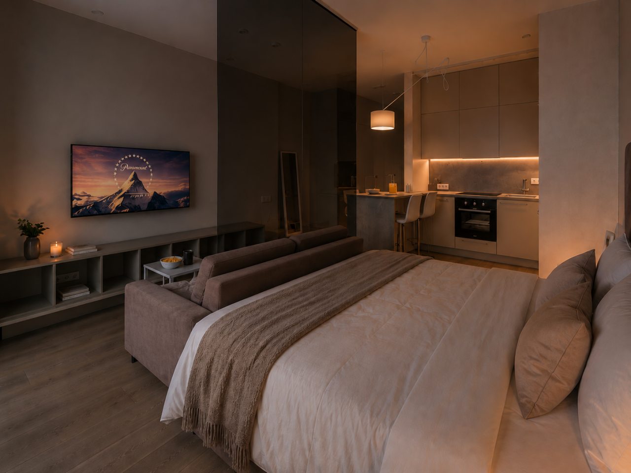 Апартаменты (Однокомнатный Люкс 62 этаж 51 м² ЖК «Neva Towers»), Апарт-отель InPremium