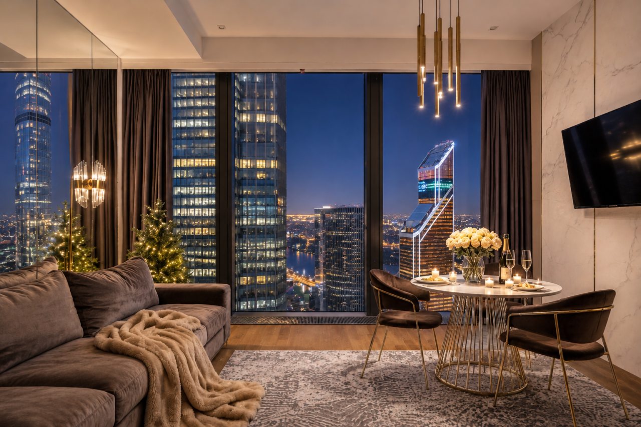 Апартаменты (Однокомнатный Люкс 62 этаж 50м² ЖК «Neva Towers»), Апарт-отель InPremium