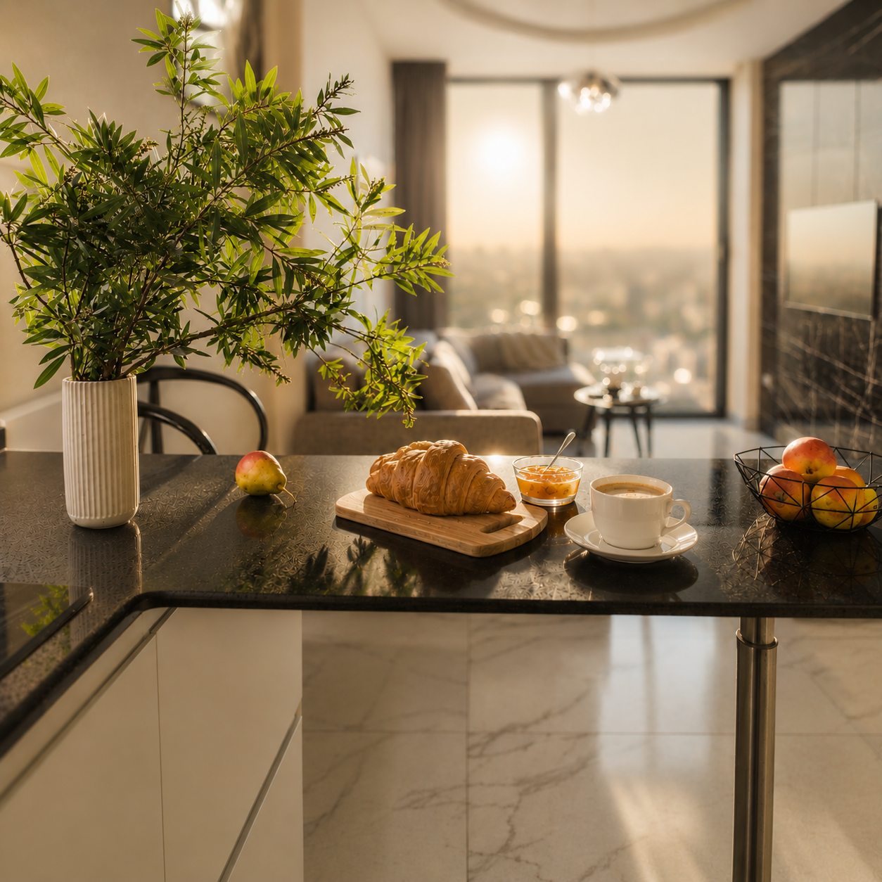 Апартаменты (Двухкомнатный люкс 47 этаж 63 м² ЖК «Neva Towers»), Апарт-отель InPremium