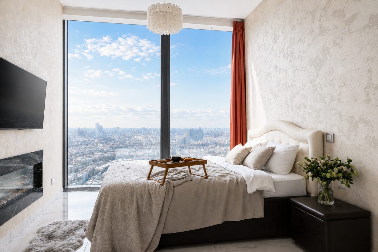 Апартаменты (Двухкомнатный люкс 47 этаж 63 м² ЖК «Neva Towers»), Апарт-отель InPremium