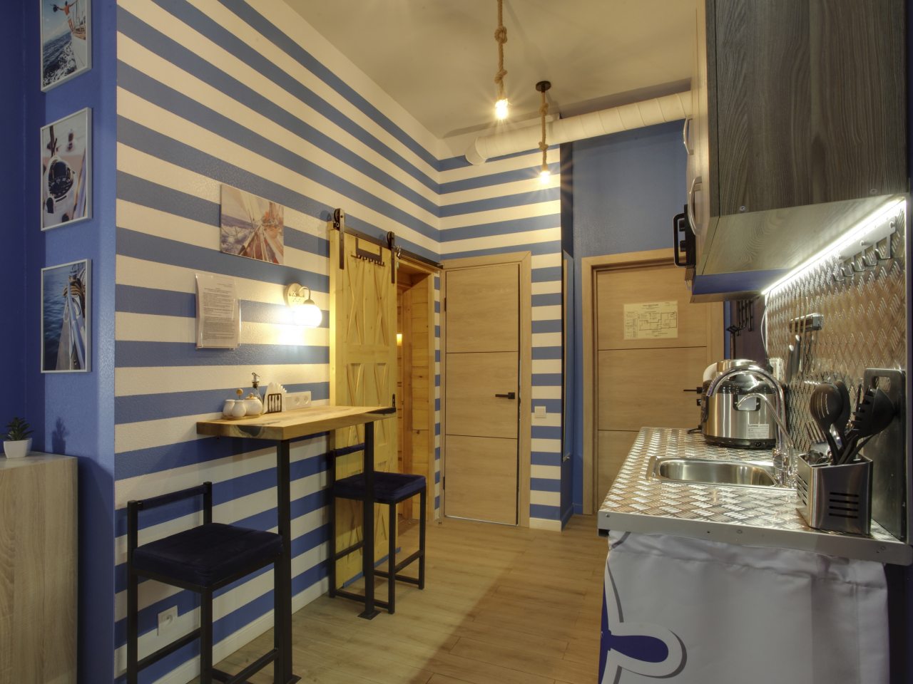 Студия с кухней и финской сауной «Леший» с доп. кроватью