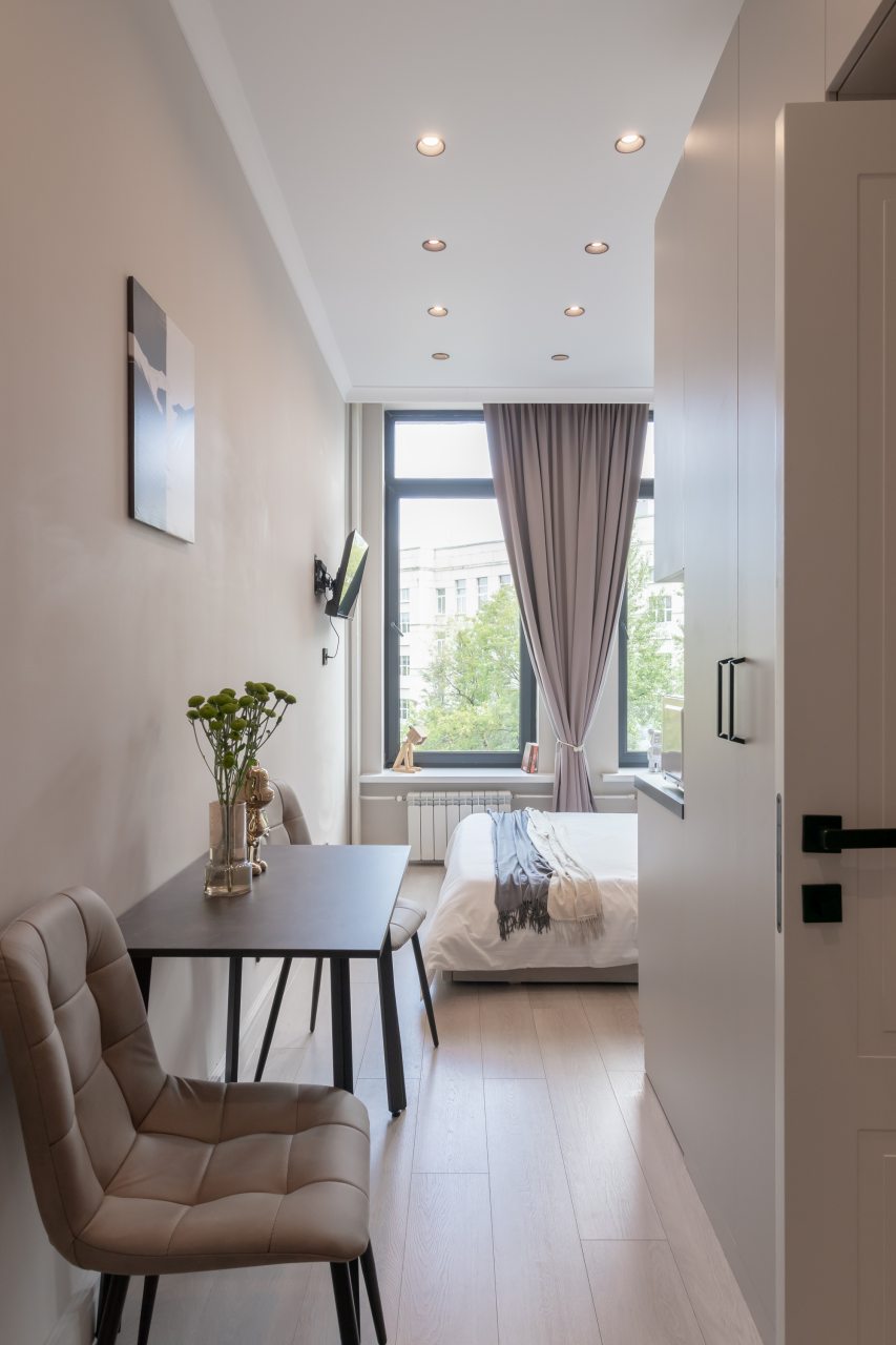Двухместный (Квартира-студия, 18 м², 4/10 эт.), Апартаменты Уютные 1-комнатные апартаменты с мебелью и техникой
