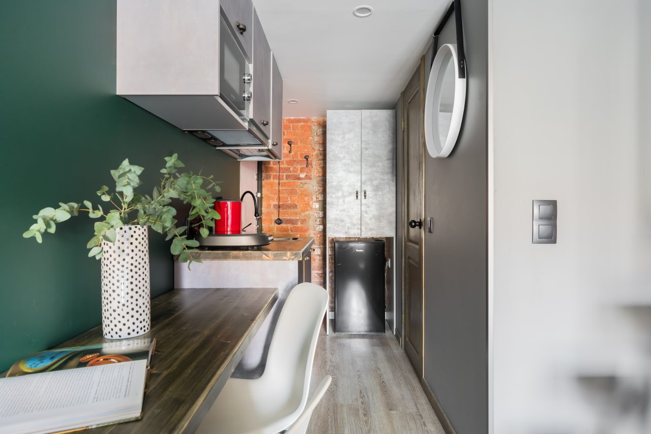 Студио (№ 5 с двумя кроватями, вид на реку), RentalSPb Апарт-отель на Фонтанке 130