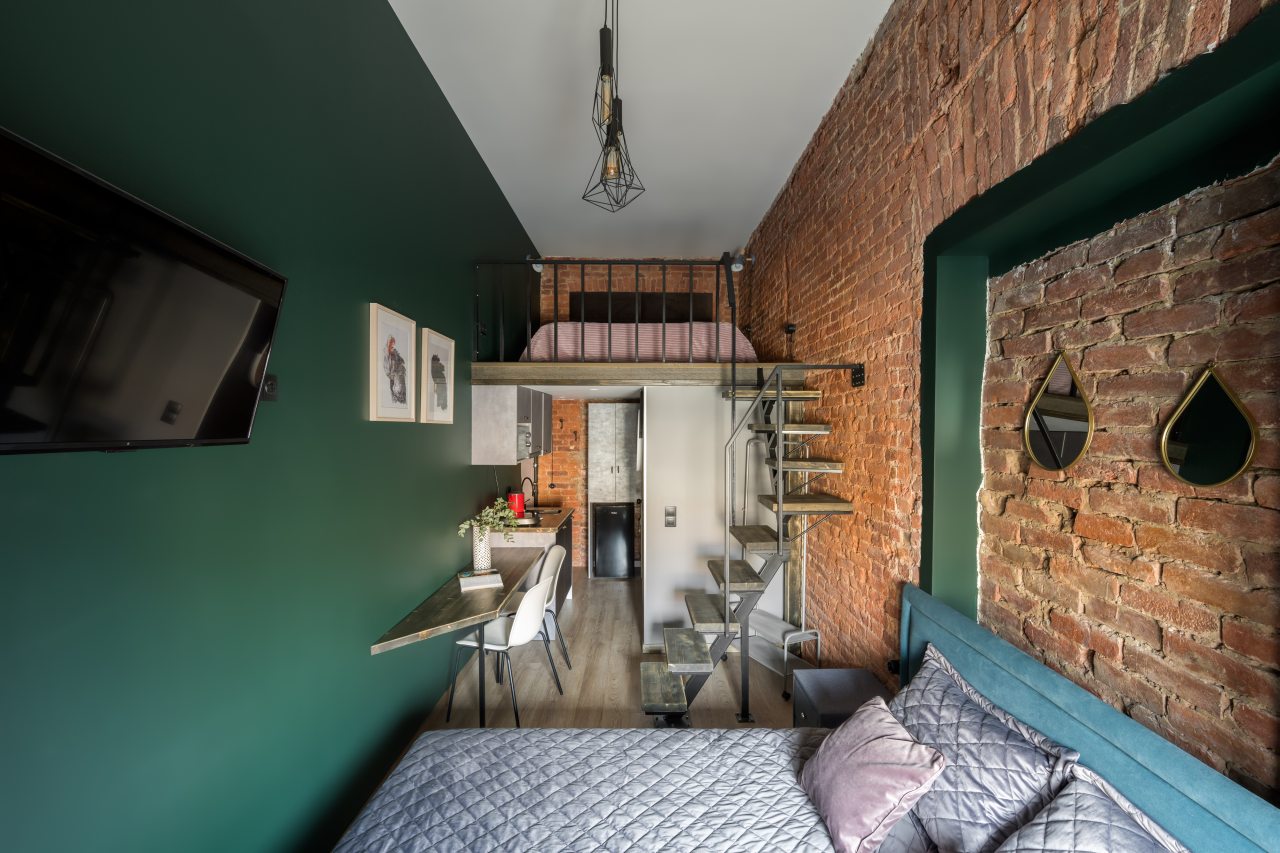 Студио (№ 5 с двумя кроватями, вид на реку), RentalSPb Апарт-отель на Фонтанке 130