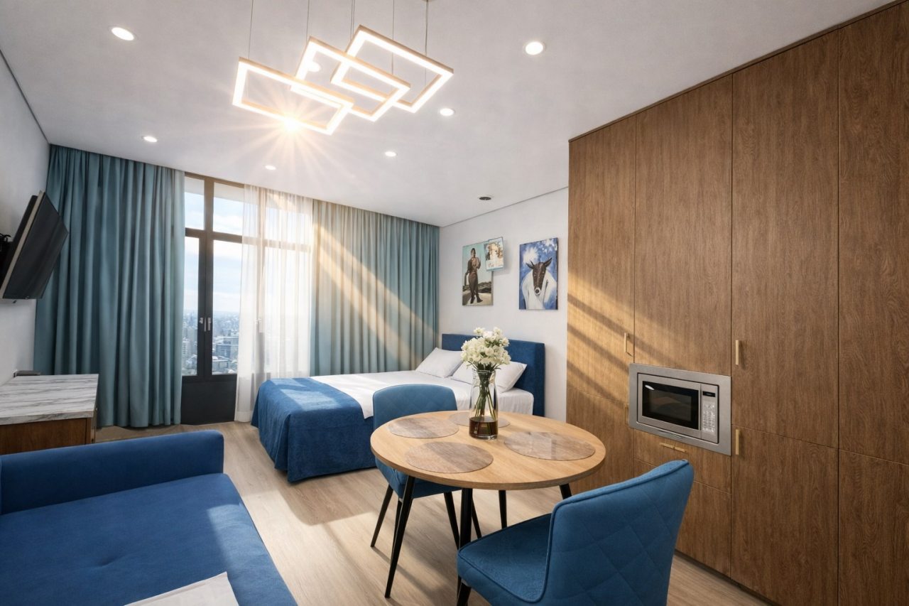 Студио (Дизайнерская студия LS LUX- FLY BLUE LIGHT), Апартаменты Стиль жизни