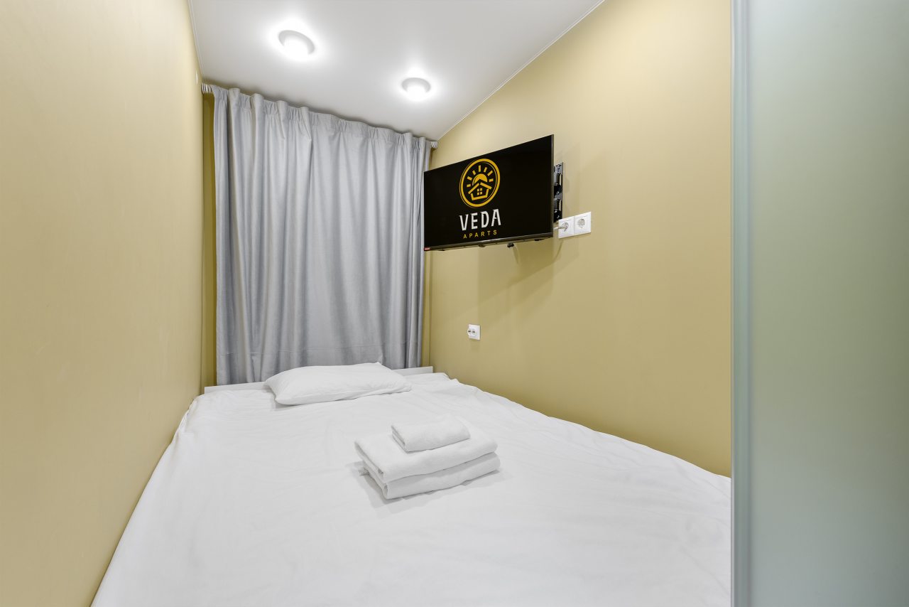 Апартаменты (С односпальной кроватью без окна (24)), Апартаменты VEDA Aparts Лиговский 55