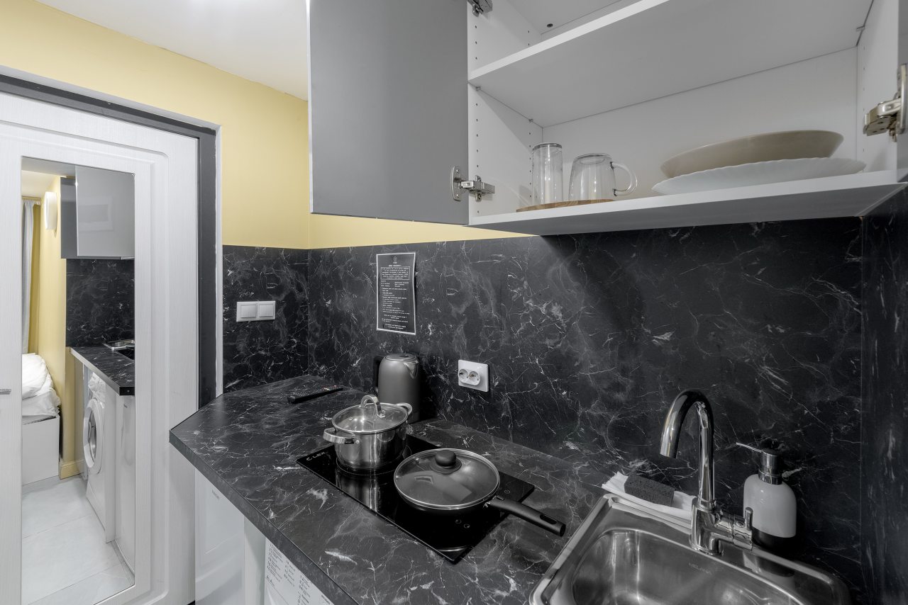 Апартаменты (С односпальной кроватью без окна (24)), Апартаменты VEDA Aparts Лиговский 55