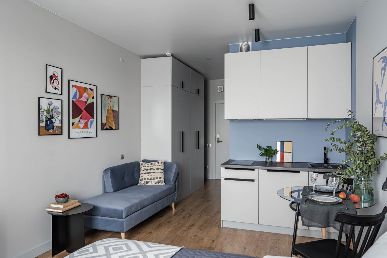 Студио (на двоих, 9 этаж), Апартаменты RentalSPb Кировский Авенир