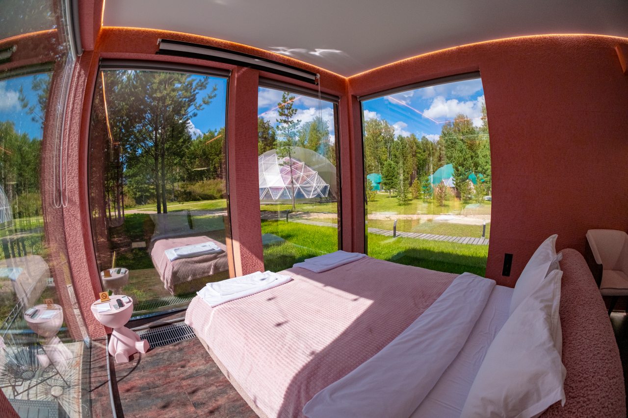 Двухместный (Зеркальный Пинк), Загородный отель Lucky Glamping
