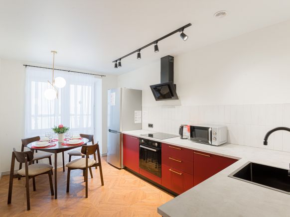 Апартаменты Стильная новая 1-к квартира недалеко от залива по ул. В.Алендея 3. 4 сп.места