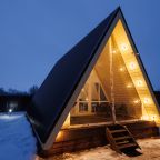 Дом (В стиле A-frame на берегу реки  с чаном(коричневый 2)), Загородный клуб По щучьему Велению