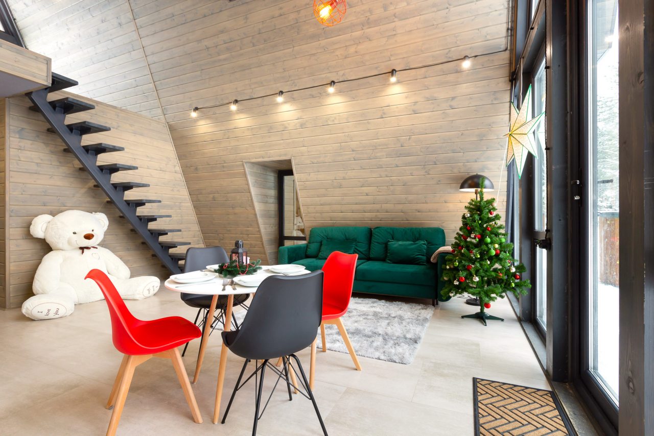 Коттедж (A-Frame №7 (с купелью и баней)), База отдыха Les Holidays