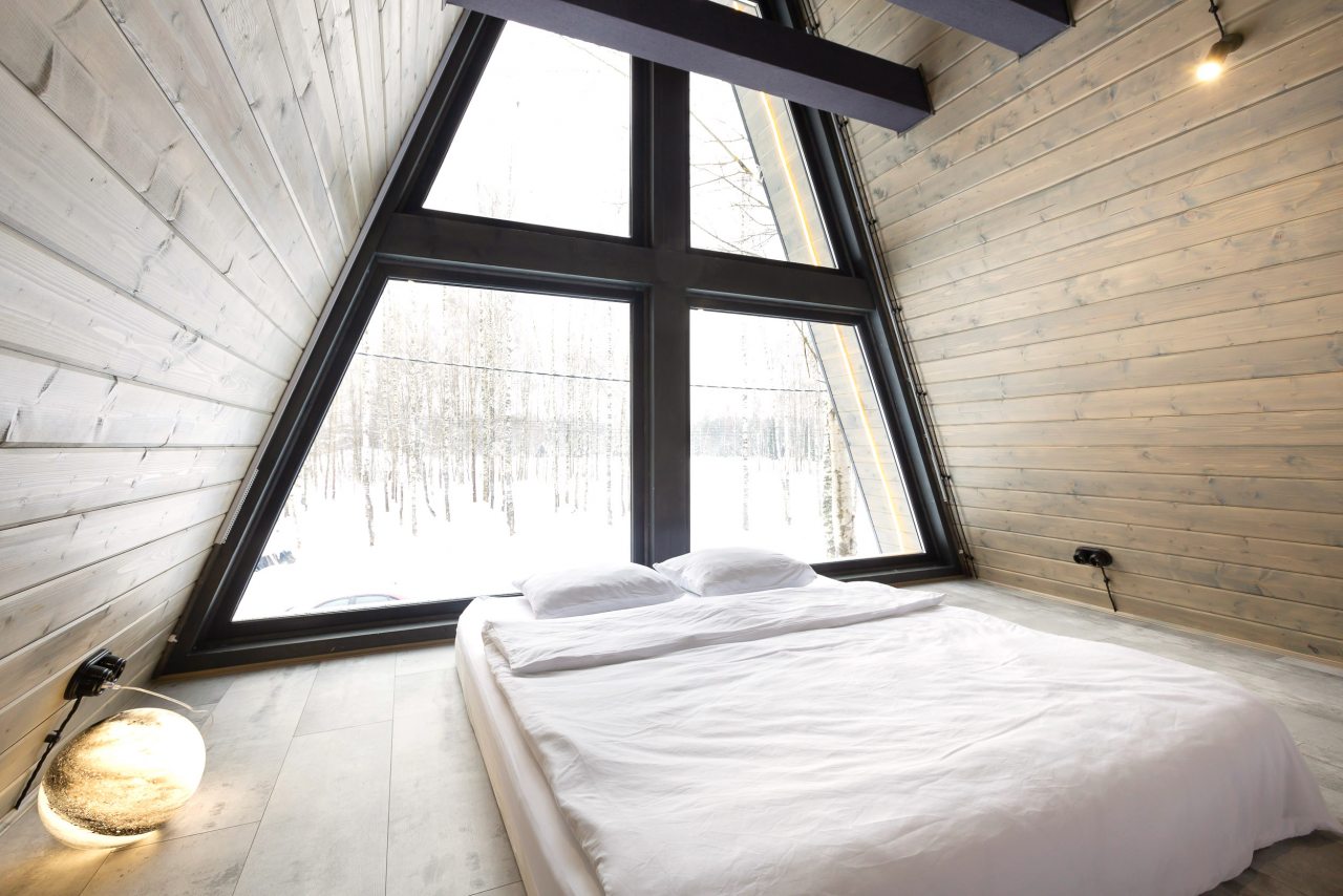 Коттедж (A-Frame №7 (с купелью и баней)), База отдыха Les Holidays