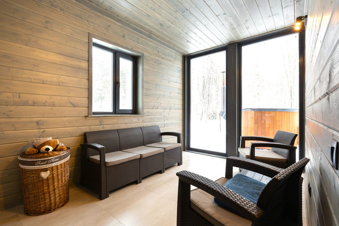 Коттедж (A-Frame №7 (с купелью и баней)), База отдыха Les Holidays