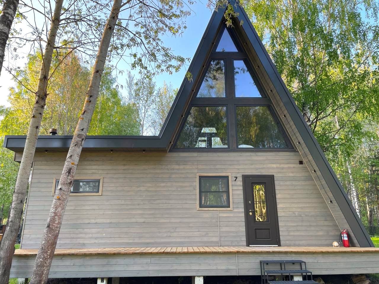 Коттедж (A-Frame №7 (с купелью и баней)), База отдыха Les Holidays