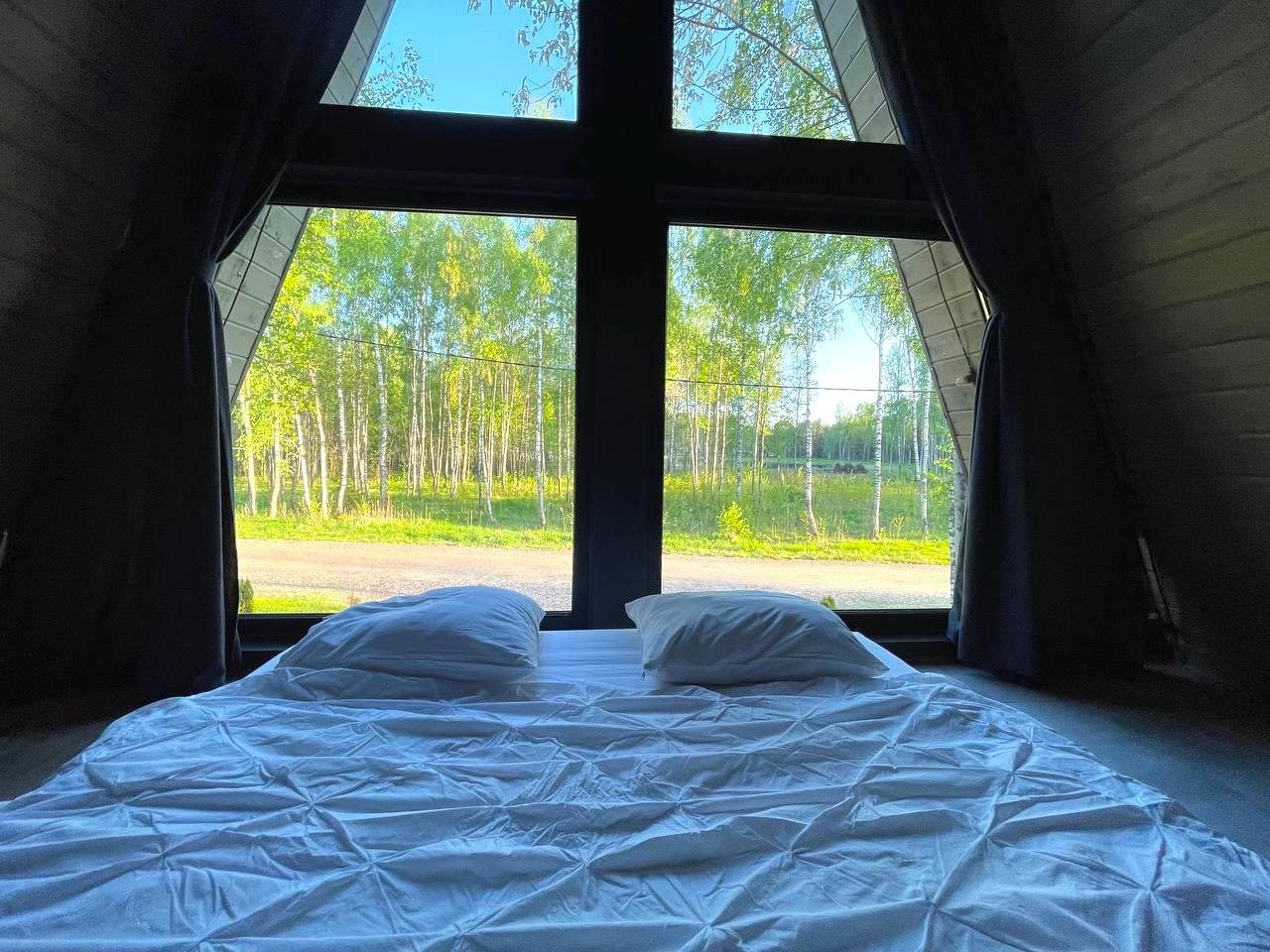 Коттедж (A-Frame №7 (с купелью и баней)), База отдыха Les Holidays