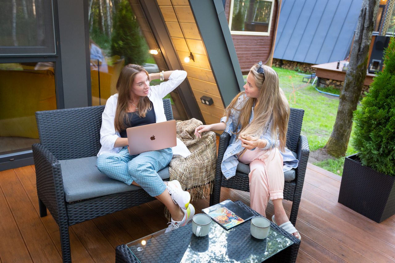 Коттедж (A-Frame №8 (с купелью и баней)), База отдыха Les Holidays