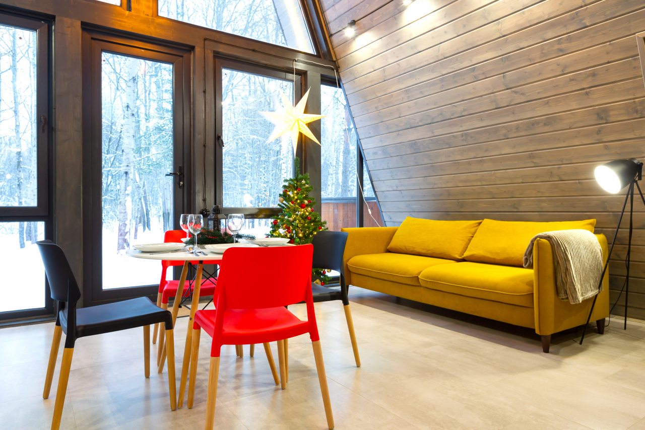 Коттедж (A-Frame №8 (с купелью и баней)), База отдыха Les Holidays