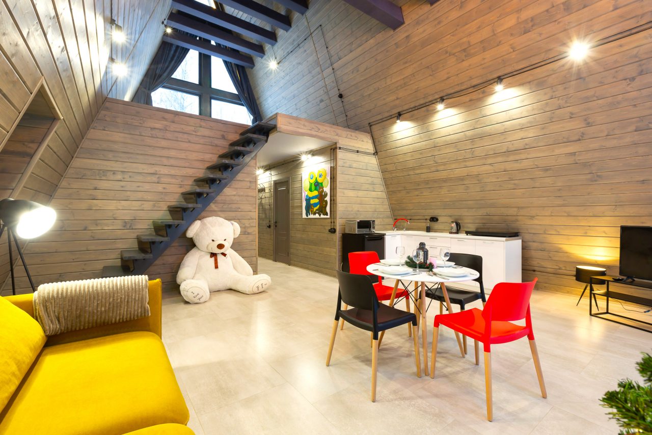 Коттедж (A-Frame №8 (с купелью и баней)), База отдыха Les Holidays