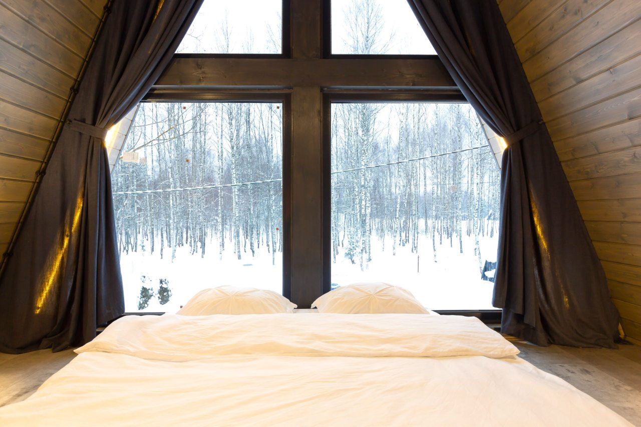 Коттедж (A-Frame №8 (с купелью и баней)), База отдыха Les Holidays