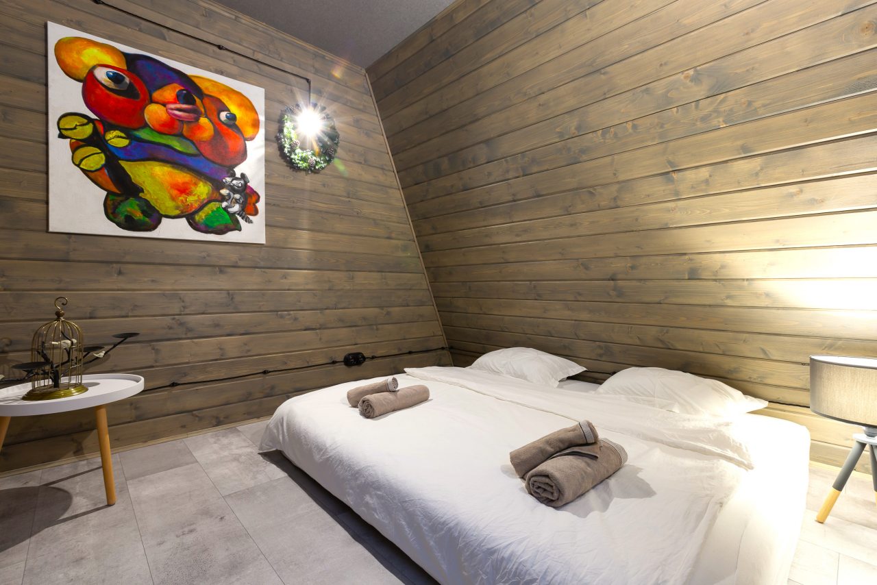 Коттедж (A-Frame №8 (с купелью и баней)), База отдыха Les Holidays