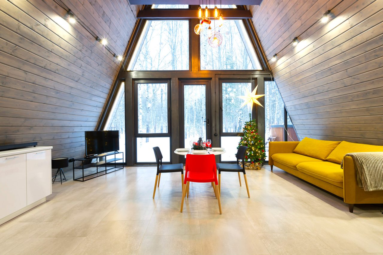 Коттедж (A-Frame №8 (с купелью и баней)), База отдыха Les Holidays