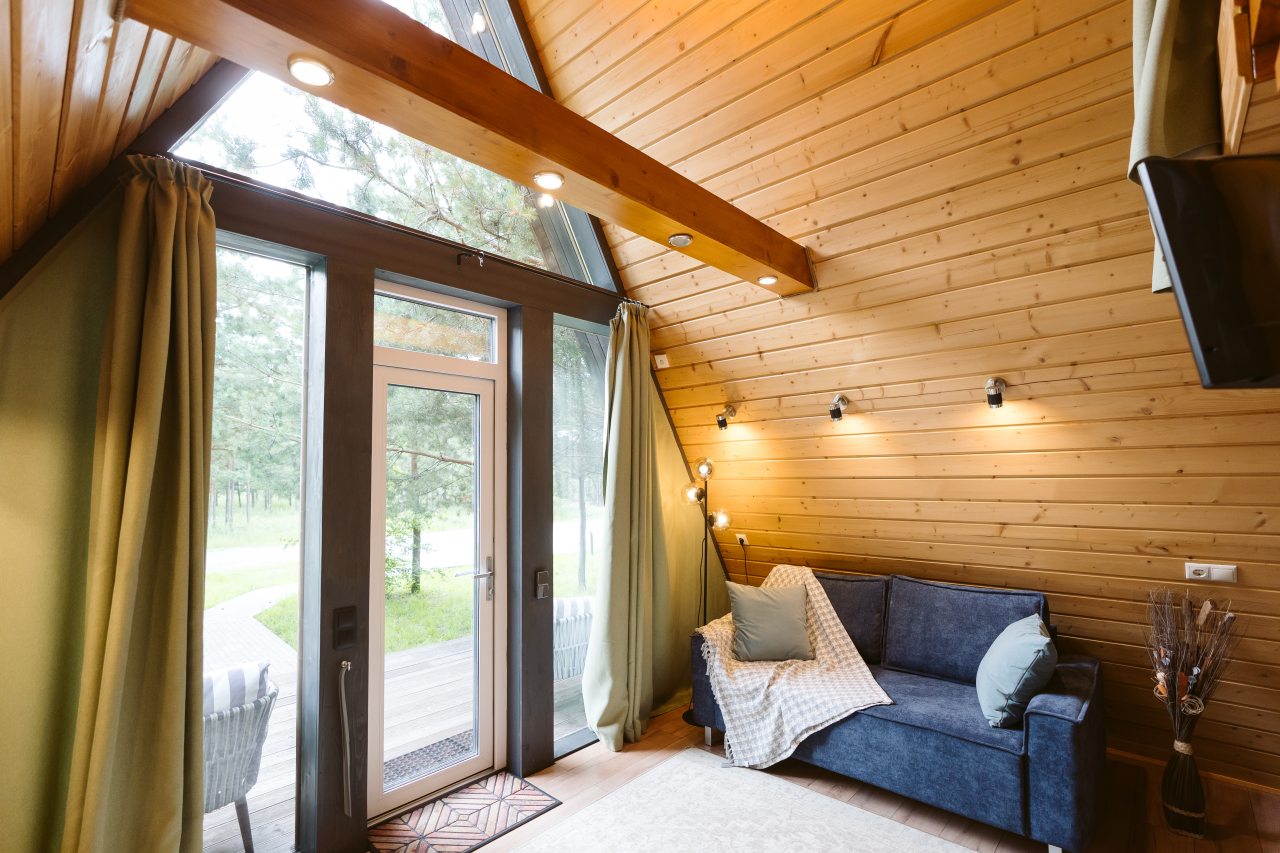 Мини-дом (A-Frame №14 (с террасой без купели)), База отдыха Les Holidays