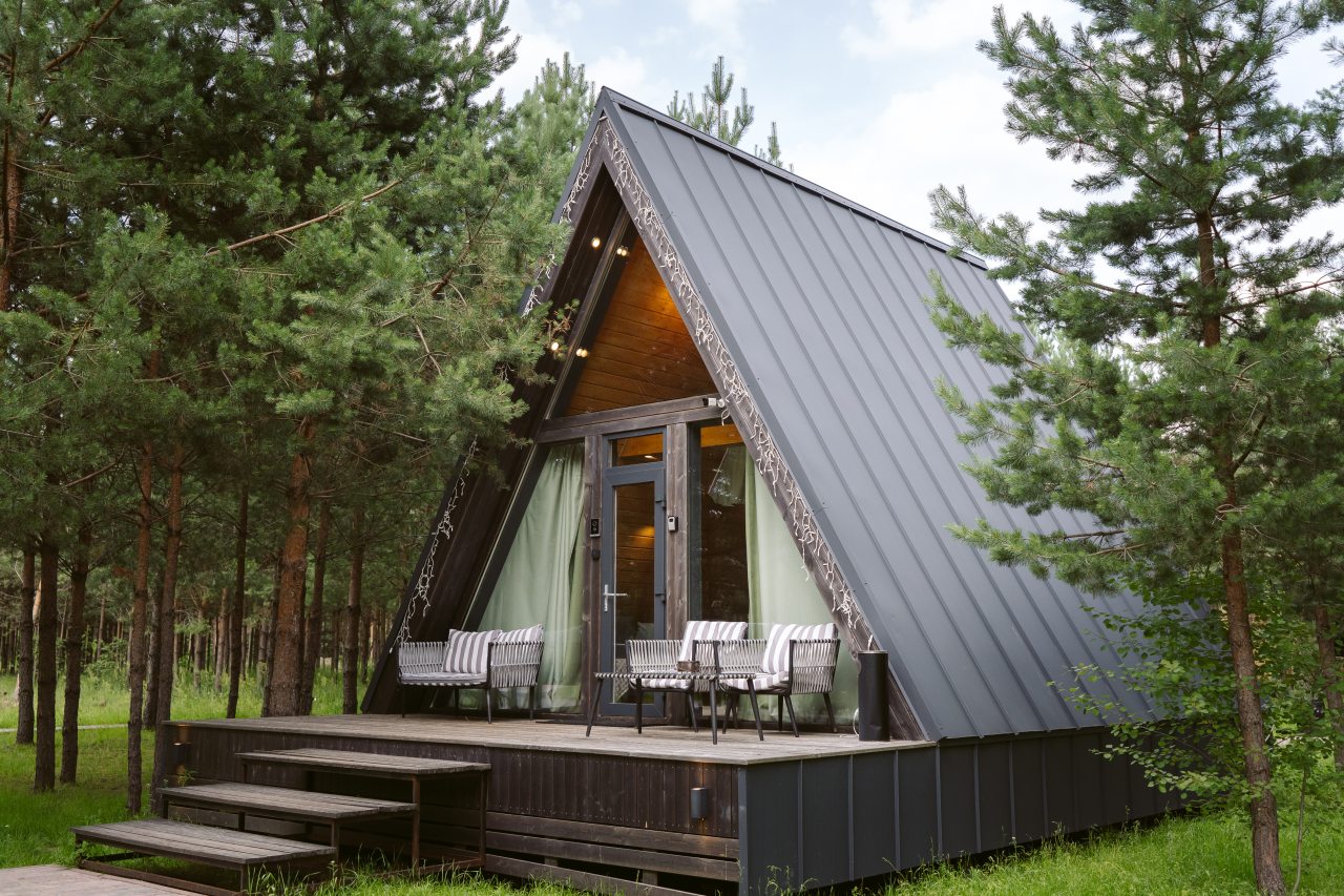 Мини-дом (A-Frame №14 (с террасой без купели)), База отдыха Les Holidays